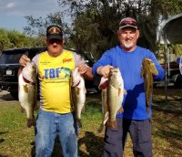 Dave Tripp and Robert Kimbrough with 24.85 lbs and first place on Lake Kissimmee 2-24-19